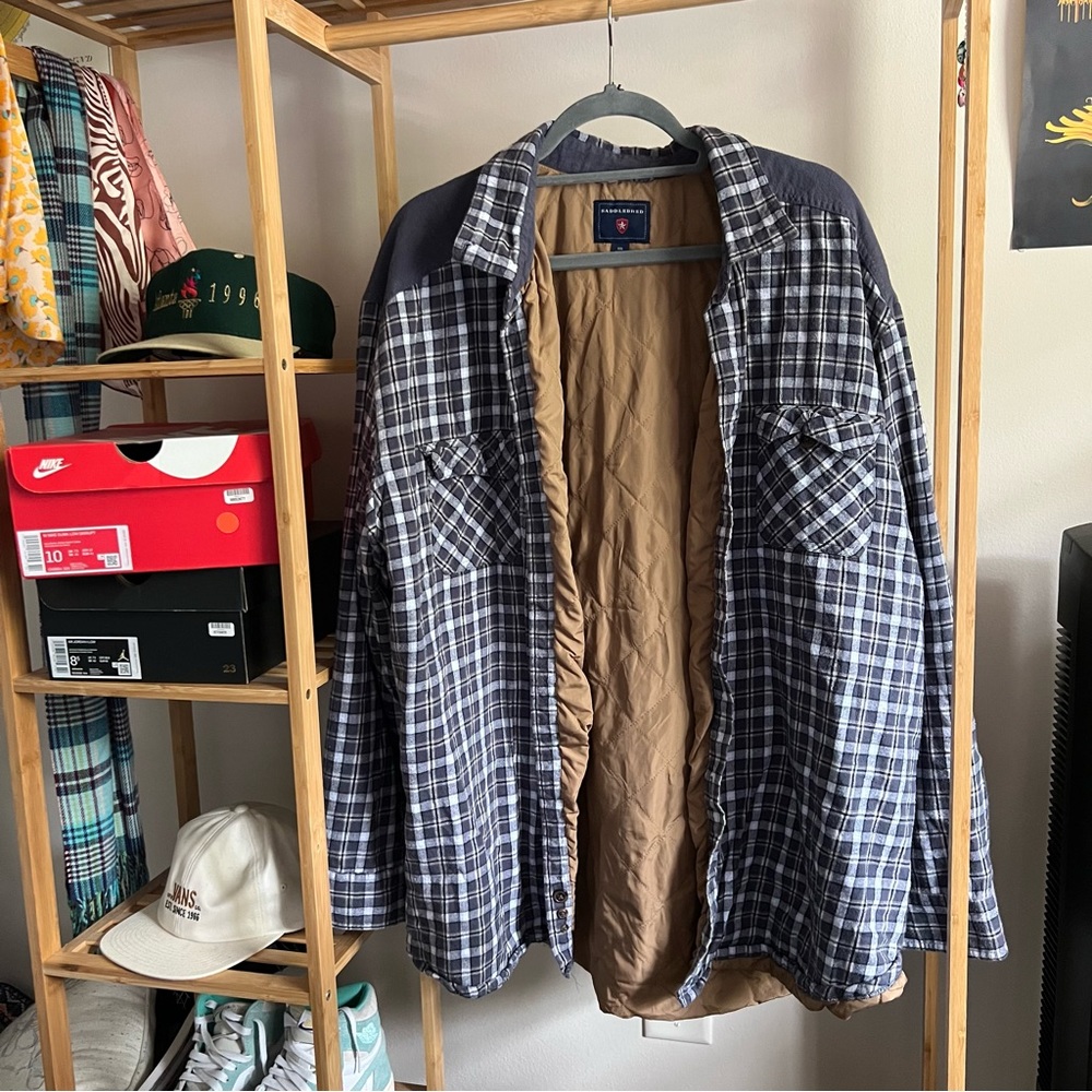 COZY THICK BLUE FLANNEL JACKET